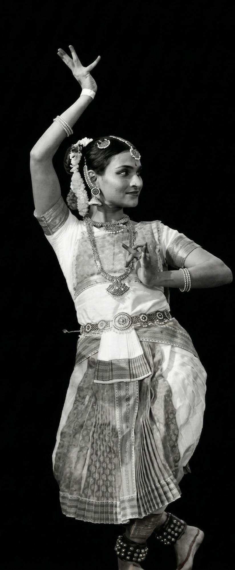 Bharatanatyam dancer performing classical Indian dance